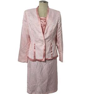 NWT Ashro Pink Formal Wedding Church Party Skirt Blazer Suit 10